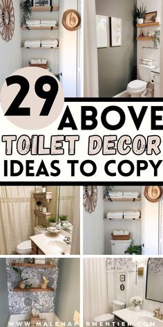 above toilet decor ideas Above Toilet Decor, Toilet Decor Ideas, Rental House Decorating, Cabinet Above Toilet, Decorating Bathroom Shelves, Gray Wallpaper Bathroom, Creative Shelving, Above Toilet