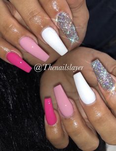 Nail Options, Long Acrylic, Coffin Nails Long, Pink Acrylic Nails