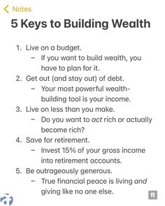 the five keys to building wealth