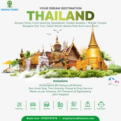 an advertisement for the thai tourism company that is selling tickets to tourists in thailand and other countries