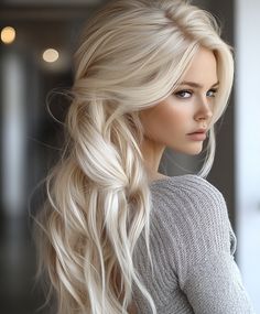 🌈 Glamorous Balayage Bridesmaid Hair Platinum Blonde, Fall Blonde Hair, Bleach Blonde Hair, Fall Blonde