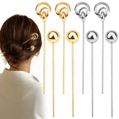 PRICES MAY VARY. 【Material】These hair sticks are made of high-quality alloy metal, delicately polished hair chopsticks are very smooth and easy to fix chignon. 【Design】Retro and elegant style make it perfect for any hair styling. Make you look more delicate and graceful. 【Wide Application】Ideal for various occasions, such as weddings, engagements, parties, special occasions, gift giving, or daily decoration, and will make you more charming in daily life. 【Perfect Gift】This product can be a great Updo Chignon, Hair Chopsticks, Chopstick Hair, Polished Hair, Chinese Hair, Hair Fork, Chinese Hairstyle, Hair Women, Metal Hair