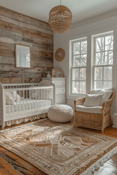 40 Aesthetic Neutral Nursery Designs You’ll Adore Nursery In Parents Bedroom, Natural Tone Nursery, Neutral House Aesthetic, Modern Country Nursery, Nursery Astethic, Modern Farmhouse Nursery Neutral, Neutral Kids Rooms, Nursery Window, Gender Neutral Nursery Farmhouse