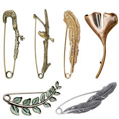 PRICES MAY VARY. Unique Design: Our large safety pins incorporate nature's elements, featuring the iconic Ginkgo leaf, a symbol of vitality and resilience, adorned with a romantic touch Premium Material: Crafted from premium alloy, these vintage pins undergo meticulous polishing and plating for a lustrous finish, ensuring durability, anti-oxidation, rust resistance, and puncture safety Versatile Colors: Available in elegant silver and vintage bronze, these women's brooches & pins are ideal for a Pins For Clothes, Brooch Ideas, Large Safety Pin, Secret Squirrel, Safety Pin Brooch, Funky Earrings, Leaf Brooch, Ginkgo Leaf, Safety Pins