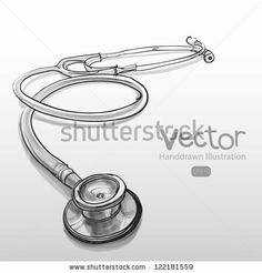 a drawing of a stethoscope on a white background