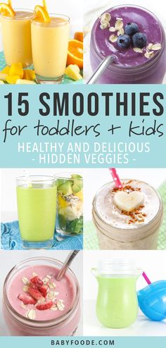 Smoothies For Toddlers, Diets For Picky Eaters, Baby Smoothies, Diet Smoothies, More Fruits And Vegetables, Kid Friendly Recipes, Smoothie Recipes For Kids