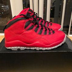 About This Product The Air Jordan 10 Retro 'Bulls Over Broadway' Helped Celebrate 30 Years Of Jordan Brand. The Shoe Gives The Nod To Michael Jordan Scoring 55 Points Against The New York Knicks At Madison Square Garden After His 1995 Return To The Nba. The Gym Red And Black Upper Combine For A Familiar 'Bred' Look, While The Speckled Wolf Grey Sole Unit Includes Bars Underfoot Commemorating Michael Jordan's Earlier Career Achievements. The Inside Of The Tongue Sports Special Air Jordan Logo. Custom Synthetic Sneakers For Training With Round Toe, Nike Jordan Lace-up Running Shoes, Jordan Lace-up Shoes With Cushioned Footbed, Custom Training Sneakers With White Sole And Round Toe, Casual Jordan Training Shoes With Rubber Sole, Training Custom Sneakers With White Sole And Round Toe, Training Sneakers With White Sole And Round Toe, Nike Jordan Mid-top Synthetic Shoes, High-top Jordan Training Shoes With Cushioned Footbed