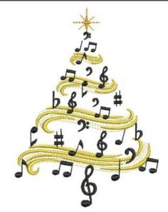 a christmas tree made out of musical notes