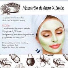 Ahora para eliminar manchas de la cara, una mascarilla de avena y limón ¡para lucir divina! Lifting Facial, Natural Acne Remedies, Natural Acne, Winter Color Palette, How To Remove Pimples, Mascara Facial, Acne Remedies