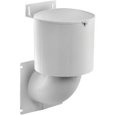 a white wall mounted toilet paper dispenser attached to the side of a wall