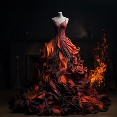 Wind Inspired Outfits, Lava Dress, Fire Elemental, Element Dress, Theme Dress, Eras Tour Outfits, The Lover