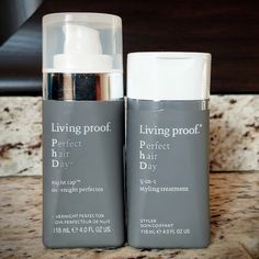 Living Proof. Perfect Hair Day 2 Brand New Bottles- Unused & Unopened. Nightcap Overnight Perfector (1) 5in1 Styling Treatment (1) Living Proof Hair Products, Living Proof, Night Cap, Perfect Hair, Hair Day, Gray White, Womens Hairstyles, Brand New, Hair