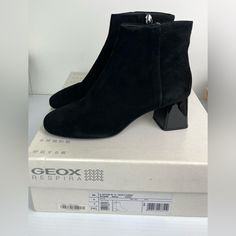 New In Box, Size 6 Or 36, Goat Suede Please Look At Pictures And Descriptions Carefully Before Purchasing. Please Contact Me If You Have Any Questions Before Purchasing. All Sales Are Final And No Return Accepted Thanks And Happy Shopping. Black Ankle Boots, Block Heels, Bootie Boots, Happy Shopping, Zip Ups, Ankle Boots, Size 6, Women Shoes, Italy