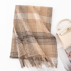 Category: Scarf, Shawl Fabric: Wool Length:160cm Width: 30cm Accessories are not refundable or exchangeable. Comfort Shawl, Shawl Outfit, Womens Scarf, Autumn Trends, Shawl Style, Winter Plaid, Scarf Women, Wool Scarf, Wool Plaid