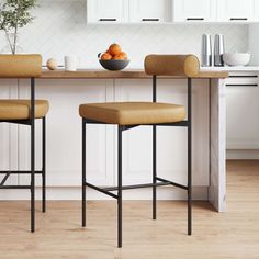 Metal Upholstered Counter Height Bar Stool Light Brown-Matte Black Wood And Leather Counter Stools, Nathan James, Bar Stools With Backs, Backless Bar Stools, Counter Height Chairs, Bar Stool Chairs