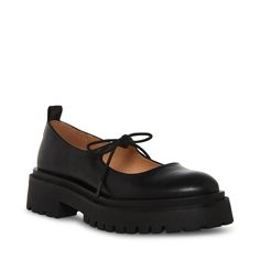 LANDON Black Leather Lug Sole Mary Jane Loafer | Women's Loafers – Steve Madden Nordstrom Shoes, Dr Shoes, Steve Madden Store, Apparel Merchandising, Platform Mary Janes, Dream Shoes, Love To Shop, Mary Jane Shoes, Street Chic