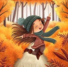 Illustration Kunst, Picture Books Illustration, Art Et Illustration, Art And Illustration, Autumn Art, Children Illustration, Cute Illustration