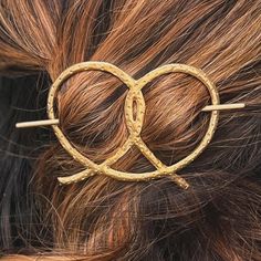 A playful ware for your hair! Try it as an edgy bun pin or with your hair half pulled back in a twist. Solid brass Hand forged by Rachel Pfeffer Bun Pins, Hair Pin, Hand Forged, Try It, Solid Brass, Hair Pins, Twist, Brass, Hair