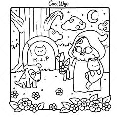 a coloring page with an image of a man and woman in the woods, surrounded by flowers