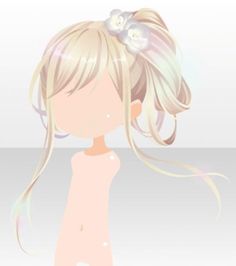 a girl with long blonde hair and flowers in her hair is looking to the side