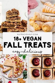 vegan fall treats collage with text overlay