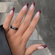 Maroon Acrylic Nails, Maroon Nails, Ballerina Nails, Fire Nails, Pretty Acrylic Nails, Chic Nails