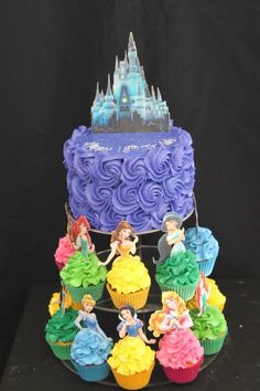 there are cupcakes that have been made to look like disney's castle