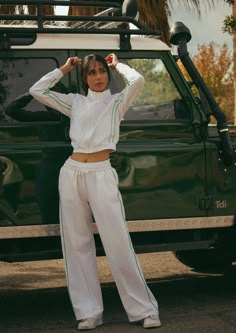 Unisex Tracksuit Pants and Jacket. Perfect for golf, tennis, and athleisure wear. Tennis Pants Outfit, Athleisure Casual Outfits, Old Money Tracksuit, Tennis Outfit Pants, White Athletic Outfit, Sport Set Outfit, White Sport Outfit, Sporty Feminine Outfits, Track Suit Aesthetic