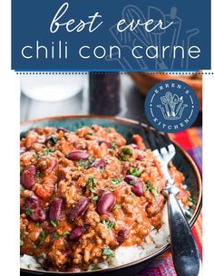 the best ever chili con carne recipe on a plate