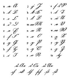 the upper and lowercase letters in cursive handwriting