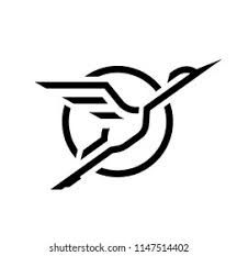 black and white bird logo with arrow in the center, suitable for use on various businesses