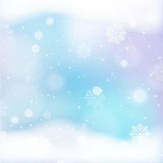 a blue and white background with snowflakes in the sky on top of it