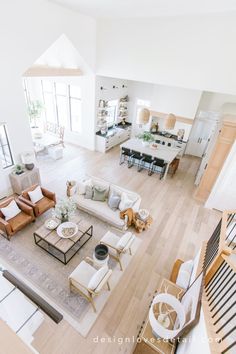 an aerial view of a living room and dining room from the top down on instagram