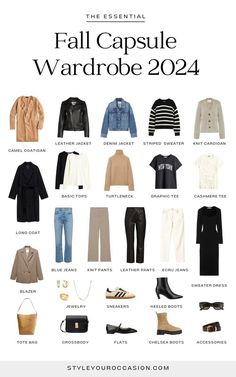 2024 Fall Capsule Wardrobe + Casual, Cute & Chic Fall Outfits for Women. Get the ultimate neutral fall capsule wardrobe for 2024 with our fall style guide! We’re sharing all the must-haves for a chic and effortless fall style, plus over 20 cute and casual fall outfits for women. A capsule wardrobe helps you create a stylish look with countless everyday and autumn outfit options. Check out the complete neutral fall fashion guide. What To Pack For Europe In Autumn, Casual Minimalist Outfit Winter, Europe Travel Outfits October, Capsule Wardrobe Fall Travel, Neutral Europe Outfits, Packing For Fall Travel, Teacher Capsule Wardrobe 2024, October Outfits Fall, September Capsule Wardrobe