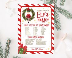 an elf's name christmas letter to santa