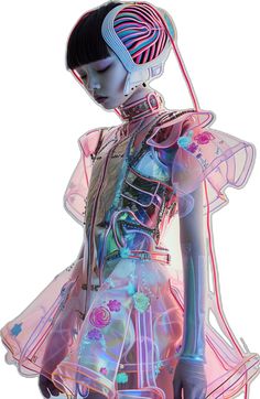 Futuristic 60s Fashion, Space Aesthetic Fashion, Absurdist Fashion, Cyberpop Fashion, Robotic Fashion, Space Outfit Aesthetic, Future Fashion Women, Y3k Fashion, Glitch Fashion