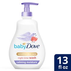 Looking for ways to help your baby sleep through the night? For experts and real parents, the key is sticking to a routine. A warm bath followed by a gentle massage can be key to your baby's sleep routine. That's why we formulated Baby Dove Calming Moisture Hypoallergenic Baby Wash with a soothing scent to help baby wind down at bedtime while nourishing their delicate skin. FROM TIP TO TOE: Baby Dove Calming Moisture Hypoallergenic Baby Wash (13 oz.) is a gentle baby wash with a calming chamomil Dove Sensitive Skin, Baby Sleep Through The Night, Baby Sleep Routine, Liquid Body Wash, Soothing Baby, Gentle Baby, Soothing Bath, Real Parents, Baby Bath Time