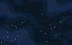 the night sky is filled with stars and swirly lines, as well as small white dots