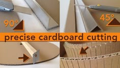 the instructions for how to cut cardboard with scissors