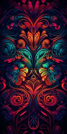 an abstract colorful background with swirls and leaves