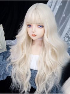 This price is for a wig only, others are not included. Hair Color:BlondeHair Length:Under Bust LengthWig Bangs:Full BangsWig Details:Heat-resistant Synthetic Fiber / Natural Parting / Natural Top / Net Closed Wefted Cap Construction / WavySizeFree SizeHair Length68 Top Net, Full Bangs, Long Hair Color, Wavy Wig, Normal Clothes, Light Blonde, Synthetic Fiber, Alternative Fashion, Hair Lengths