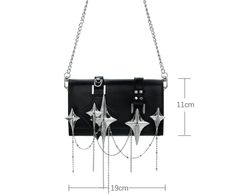 High-Quality Materials: This handbag is meticulously crafted with an exquisite combination of 18K platinum plating and high-end leather, ensuring both durability and a sophisticated appearance. The premium materials used provide a luxurious finish, setting it apart in terms of quality and elegance. Size Details: Measuring 19cm in length and 11cm in height, the Star Trails Chain Handbag Satchel™ offers a compact yet spacious interior, perfect for carrying your essentials. Its versatile size makes it suitable for various occasions, from casual outings to formal events. Novel Design: What truly makes this handbag unique is its distinctive four-pointed star embellishments, adding a touch of individuality and flair. The elegant chain detail further enhances its chic look, making it a stylish ac Slytherin House, Star Trails, Chain Handbag, Ring Trends, Stylish Accessories, Chic Look, Ring Necklace, The Star, Sterling Silver Rings