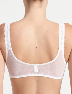 Yasmine Eslami's Alexandra bralette is crafted from soft, stretchy jacquard with delicate lace trim. A seamed, curved underband privides support . This bralette has a is very comfortable to wear with a fresh, delicate look. Wear with the Alexandra brief. Soft, stretchy jacquard with delicate lace trim Wire free, seamed cured underband Designed in Paris, made in Portugal Size note: Telma wears the S. She is 32B, waist 24" / 61cm, hips 34" / 84cm The studio model is a 32D and wears a size large Ya Lace Camisole With Removable Bra Pads, Lace Camisole Bra With Removable Pads, Full Cup Lace Bra With Stretch, Stretch Lace Full Cup Bra, Lace Camisole Bra With Lace Trim, Delicate Lace Bra With Lace Trim, White Lace Trim Camisole Bra, Bra Friendly Lace Camisole, White Camisole Bra With Lace Trim