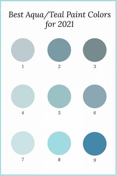 the best aqua / teal paint colors for 2012, including blue and grays