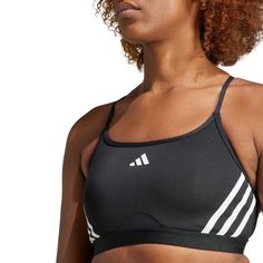 Nwt Adidas Women's Aeroreact Training Light-Support 3-Stripes Bra (+ Size) Sporty Striped Activewear For Workout, Striped Sporty Activewear For Workout, Striped Athleisure Activewear For Sports, Summer Workout Activewear With Three Stripes, Contrast Stripes Sportswear For Sports, Functional Adidas Activewear With Three Stripes, Sporty Three-stripes Activewear For Training, Gym Activewear With Contrast Stripes, Three Stripes Activewear For Running