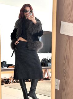 Winter Fur Boots Outfit, Fur Boots Mini Skirt Outfit, Fits With Fur Boots, Y2k Outfits Fur Boots, Fur Boots Outfit Alt, Magic Sauce, Denim Skirt Outfits, Autumn Fits, B Fashion