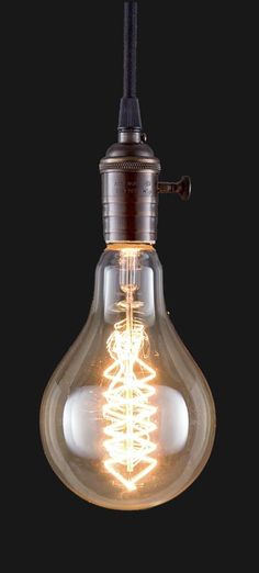 Oversized, Vintage Style A110 Antique Light Bulb, 7.5 Ht. Chain Lamp, Industrial Style Lamps, Brown Lamps, Lamp Wire, Pole Lamps, Steampunk Lighting, Antique Lamp, Vintage Light Bulbs, Cage Light