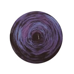 a purple and black ball of yarn on a white background