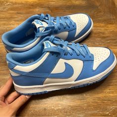 Never Worn Cute Light Blue Nike Dunks! Size 5 Blue Nike Dunks, Cute Shoes For Women, Cute Nike Shoes, Cute Sneakers, Nike Air Force Ones, Shoe Inspo, Cute Nikes, Blue Nike, Perfect Shoes