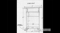 a drawing of a shelf with measurements on it